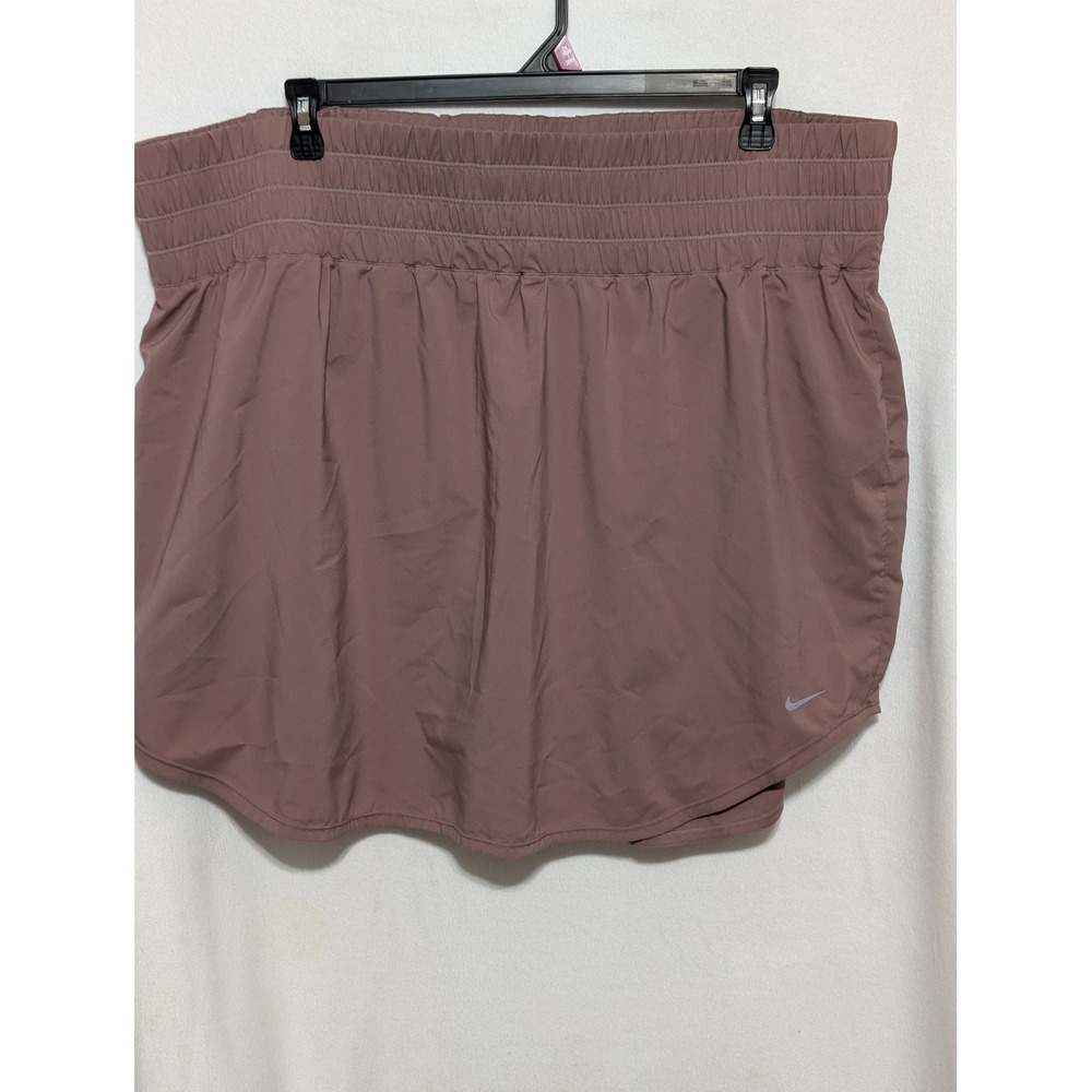 Nike Dri-FIT Running Shorts Mauve Brown Smocked Waistband Plus Size 3X Womens